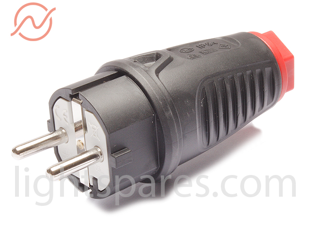 Stecker - Schuko Kabelstecker Gummi