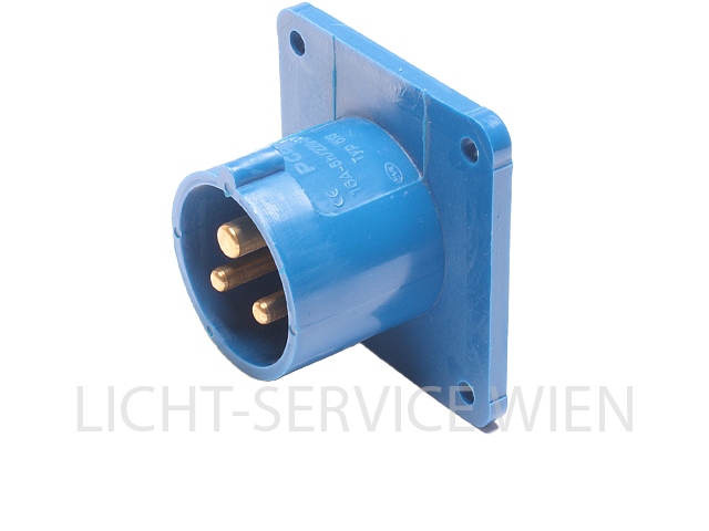 Stecker - CEE 16A / 3pol Anbaustecker Flansch gr.