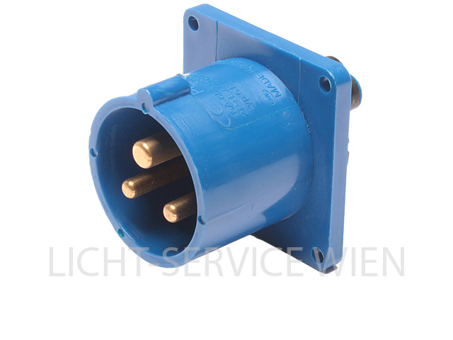 Stecker - CEE 16A / 3pol Anbaustecker Flansch kl.