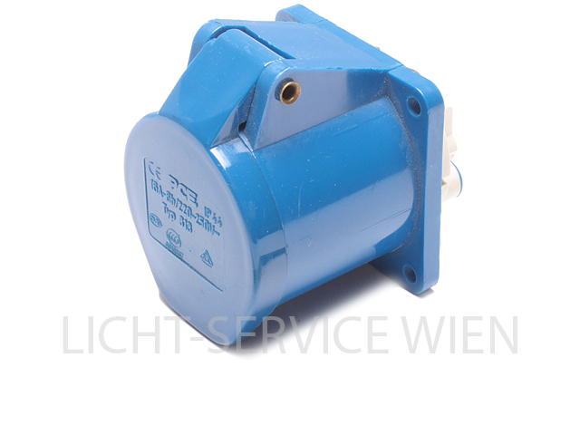 Stecker - CEE 16A / 3pol Anbaukupplung Flansch kl.