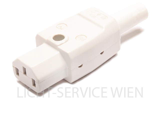 Stecker - IEC Kabelbuchse weiss