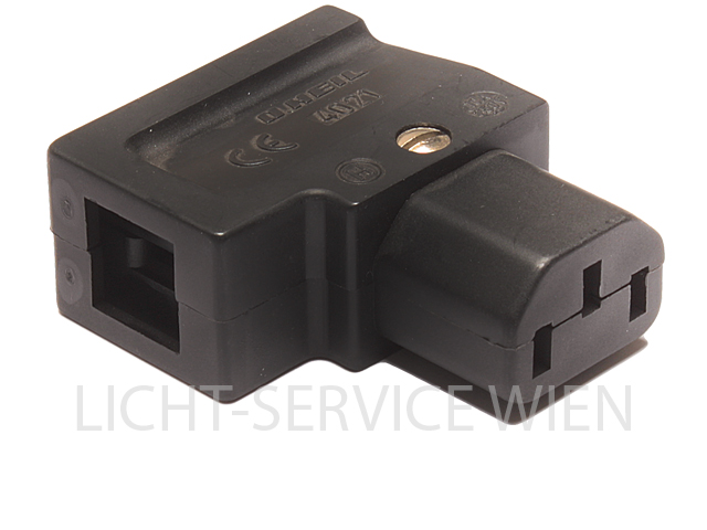 Stecker - IEC Kabelbuchse schwarz 90°