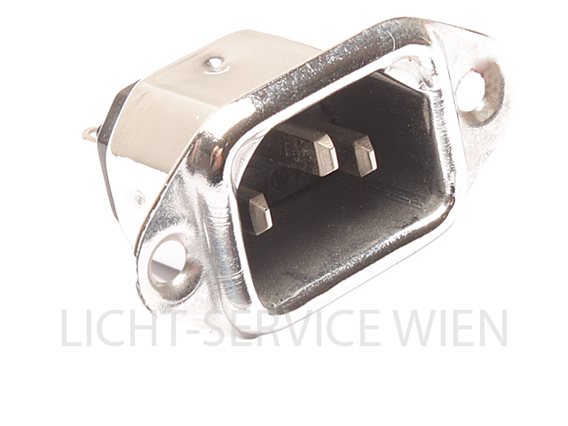 Stecker - Kaltgeräte Einbaubuchse metallic