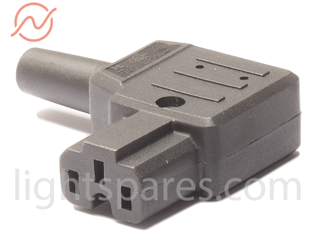 Stecker - Heißgerätestecker gewinkelt schwarz