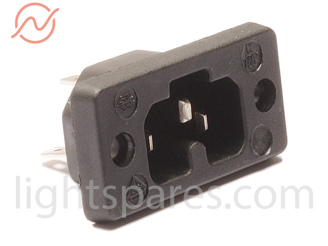 Stecker - Heissgeräte Einbaustecker schwarz gerade