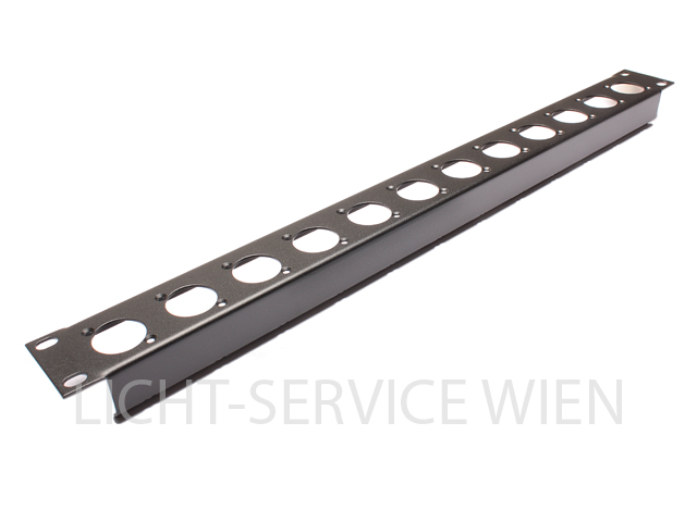 Rackblende 12x Neutrik 19" 1HE schwarz, U-Profil