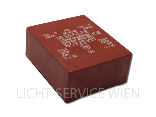 Transformator -    6VA (prim:2x115V/sek:2x8V/0,4A)