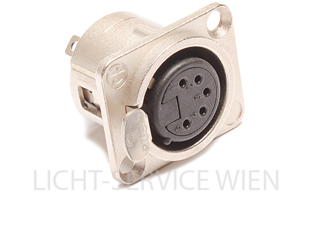 Stecker - XLR 5pol silber, NC5FD, Anbaubuchse