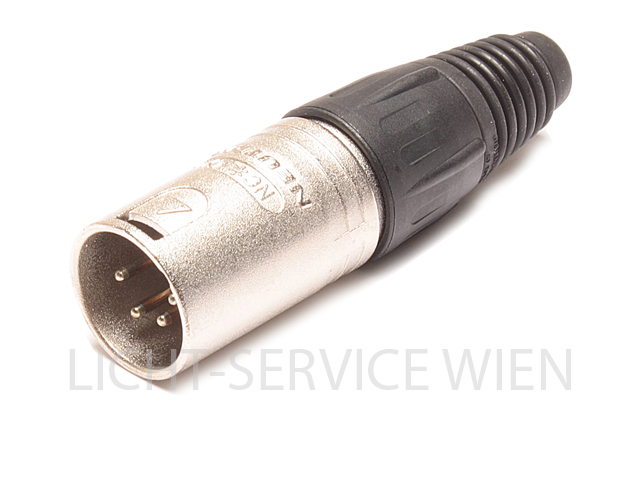 Stecker - XLR 4pol silber, NC4MX, Kabelstecker