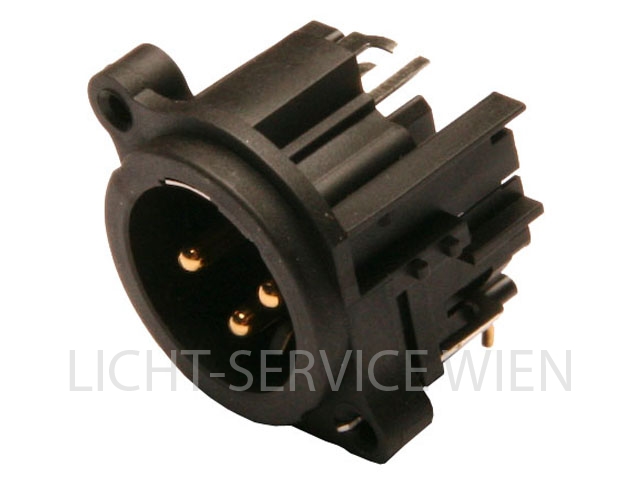 Stecker - XLR 3pol PCB Anbaustecker90°,sw,NC3MAH-B