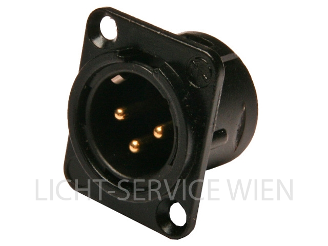 Stecker - XLR 3pol schwarz, NC3MD-B, Anbaustecker