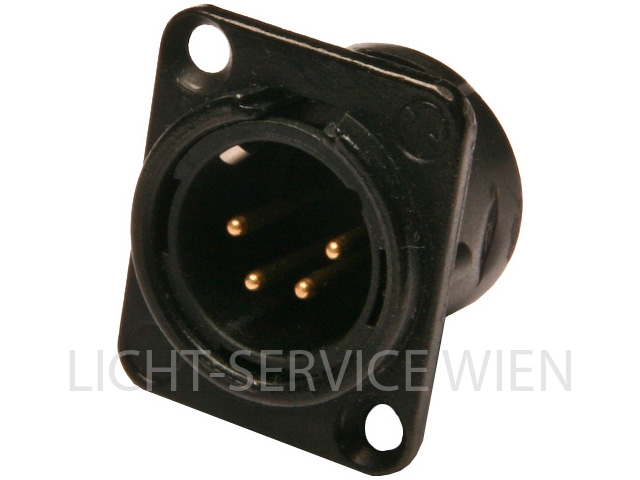 Stecker - XLR 4pol schwarz, NC4MD-B, Anbaustecker