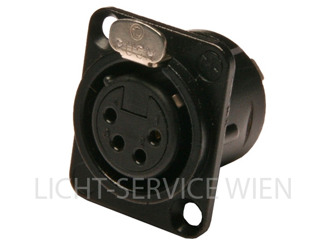 Stecker - XLR 4pol schwarz, NC4FD-B, Anbaubuchse