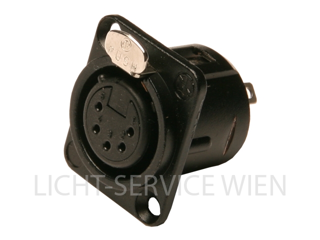 Stecker - XLR 5pol schwarz, NC5FD-B, Anbaubuchse